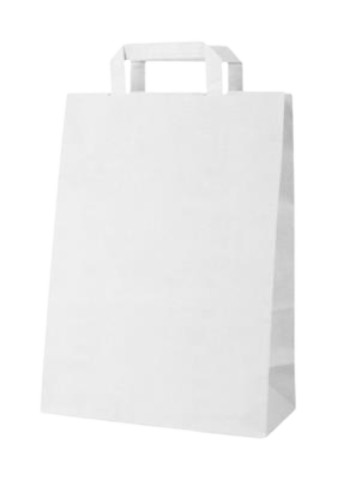 Sacose Hartie Albe Maner Flat 26.5x17x29 cm (Pret la 300 buc)