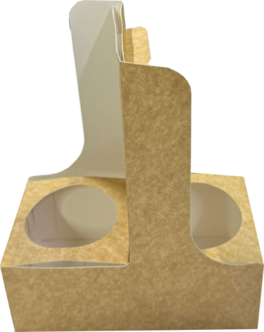 Suport Cafea/Ceai 2 Pahare 18x9x7(23) cm cu maner kraft natur (necesita formare)