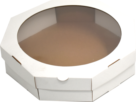 Cutie cu display 24x24x6 Cm Albe (carton gros) (Pret la 100 buc)
