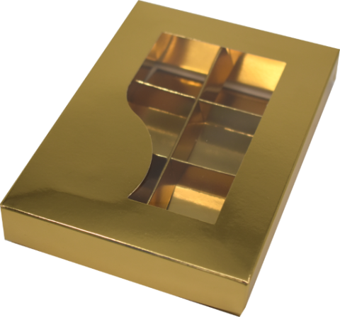 Cutii Praline 6 buc (Corp + Capac) Aurii (necesita formare)