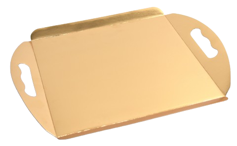 Tavi aurii cu maner 43x32x3 (5) cm (carton gros) (Pret la 50 buc)