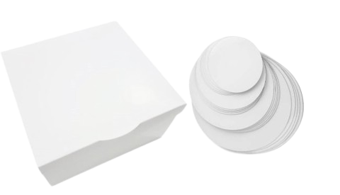 Cutie Tort Patrata cu capac atasat T30 + Disc Alb D30 (3 mm) (Pret la 50 buc)
