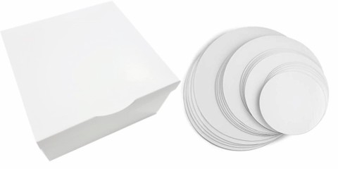 Cutie Tort Alba cu capac 23x23x23 Cm + Disc alb 23 cm (2mm) (Pret la 50 buc)
