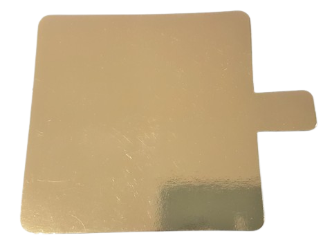 Suport patrat auriu cu maner 8x8 cm (carton subtire)