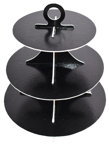 Suport Candy Bar Negru - Alb lucios (3 etaje - h 35 cm)