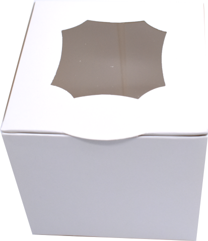 Cutii cupcakes cu display 10x10x10 cm Albe + separator interior alb (Pret la 100 buc)