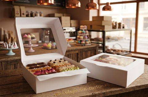 Cutii Ecler cu display 11x16x4.5 cm Albe (Pret la 50 buc)