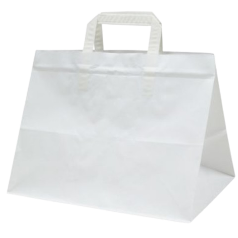 Sacose Hartie Albe cu Maner Flat 31x20x27 cm